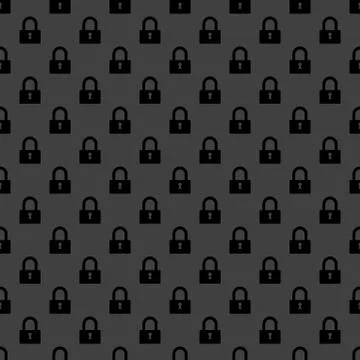 Padlock web icon. flat design. Seamless pattern. Illustrazione stock