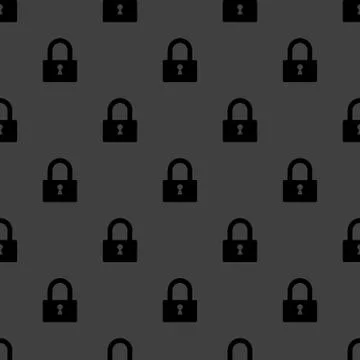 Padlock web icon. flat design. Seamless pattern. Stock Illustration