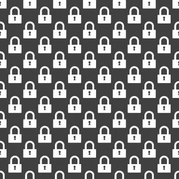 Padlock web icon. flat design. Seamless pattern. 스톡 일러스트