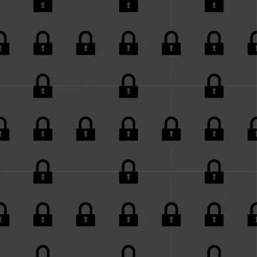 Padlock web icon. flat design. Seamless pattern. Illustrazione stock