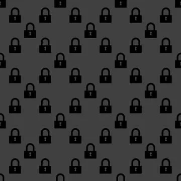 Padlock web icon. flat design. Seamless pattern. Stock Illustration