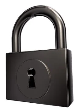 Padlock on white background - 3d illustration Illustrazione stock