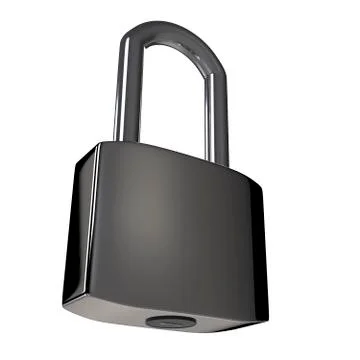 Padlock on a white background. 3D rendering Stock Illustration