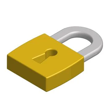 Padlock on white background animated in 3D Illustrazione stock