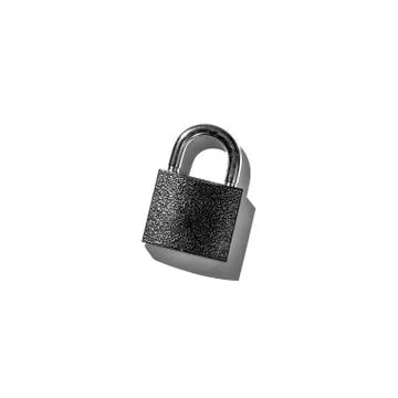 Padlock on white background isolate Stock Photos