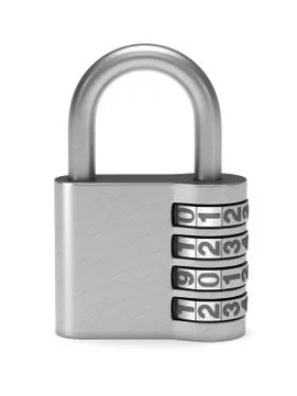 Padlock on white background. Isolated 3D illustration Stock Illustration