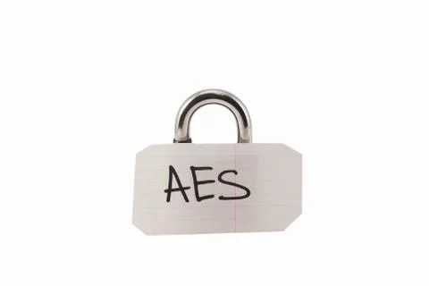 Padlock on a white background. The lock is locked. The chain is metal. Stock Photos