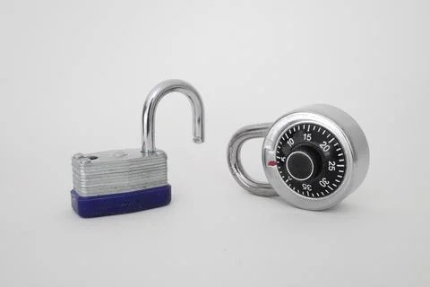 Padlock on white background Stock Photos