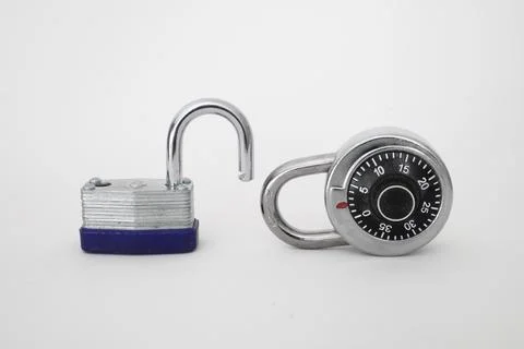 Padlock on white background Stock Photos