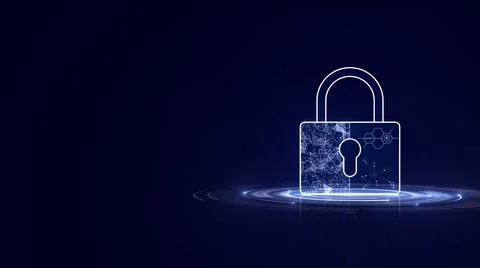 Padlock wire frame design. The padlock is on the right side of the picture. L Stock Illustration