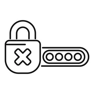 Padlock with wrong password showing a security breach Illustrazione stock