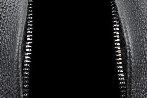 Padlock with zipper on a black background. Empty space for inscriptions. Bann Foto stock