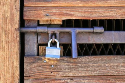 Padlocked door Stock Photos