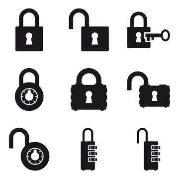 Padlocks and combination locks Stock Illustration