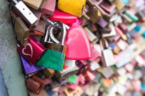 Padlocks on the bridge. Cologne, Germany. Stock-Fotos