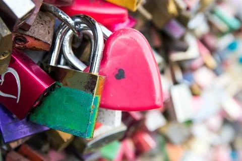 Padlocks on the bridge. Cologne, Germany. Stock Photos