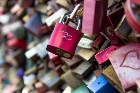 Padlocks on the bridge. Cologne, Germany. Stock Photos