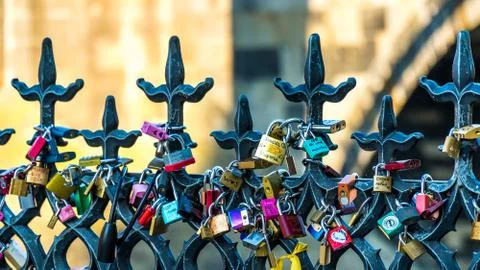 Padlocks on Charles Bridge Stock Photos