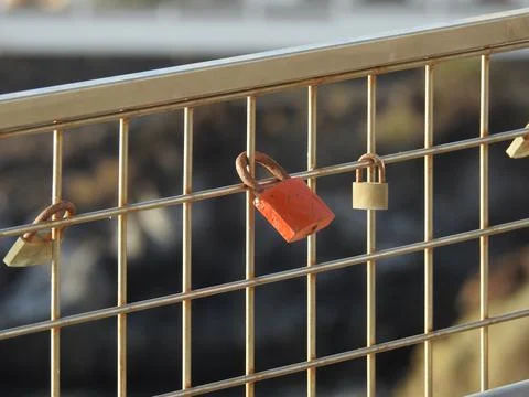 Padlocks on a fence Stock Photos