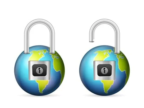 Padlocks globe Stock-Illustration