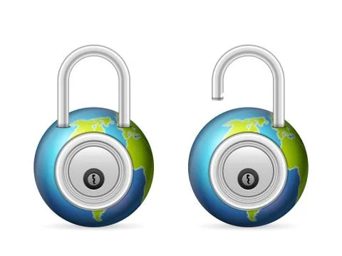 Padlocks globe Illustrazione stock