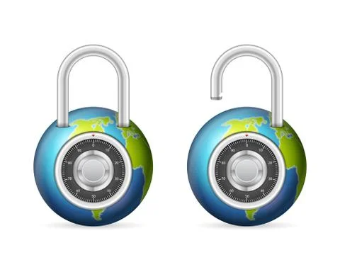 Padlocks globe Illustrazione stock