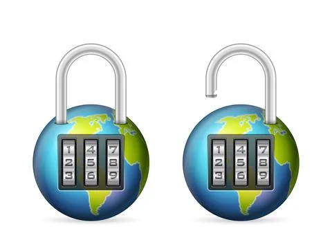 Padlocks globe Stock Illustration