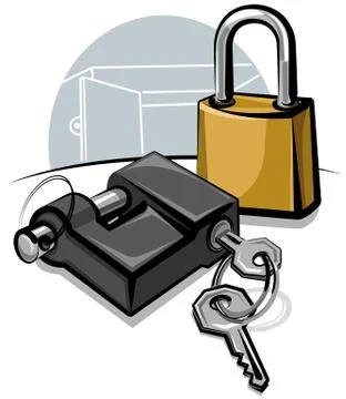 Padlocks with keys Stock Illustration