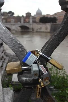 Padlocks of love Stock Photos