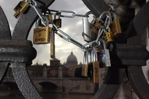 Padlocks of love Stock Photos