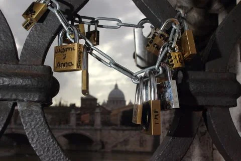 Padlocks of love Stock Photos
