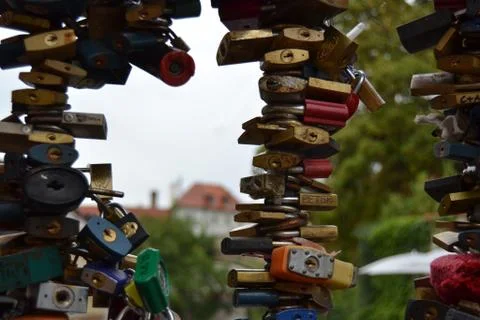 Padlocks of the love Stock Photos