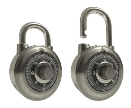 Padlocks Over White Stock Illustration