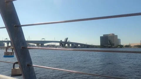 Padlocks by the river Stock Footage 155753183