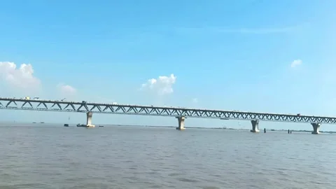 Padma Multipurpose Bridge. Largest Mega Structure of Bangladesh Stock Footage 276837335