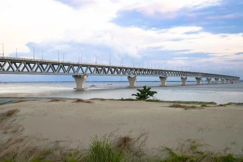 Padma Multipurpose Bridge at Padma river in Bangladesh Stock Photos