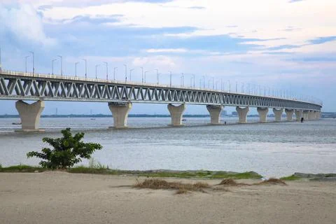 Padma Multipurpose Bridge at Padma river in Bangladesh Stock Photos