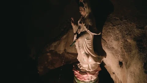 Padmapani Statue In Cave Stock Footage 116470016