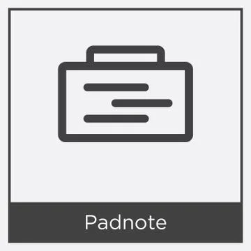 Padnote icon isolated on white background Free Stock Illustration