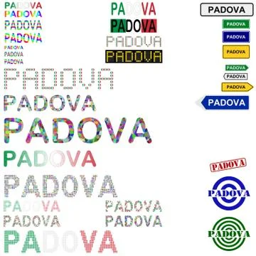 Padova text design set Stock Illustration