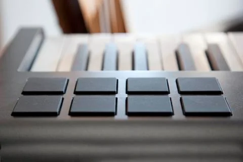 Pads on a Midi Keyboard Stock Photos