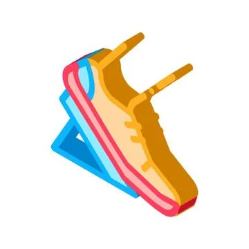 Pads Running from Low Start isometric icon vector illustration Stock Illustration