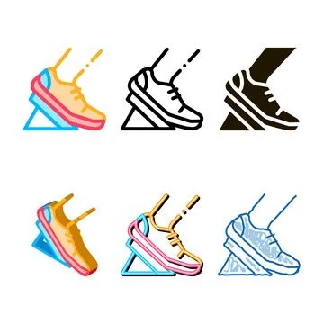 Pads running from low variants start icon vector outline Stock Illustration