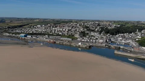 Padstow overview Cornwall UK. Aerial view using a drone. Stock Footage 116880331