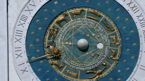 Padua - The Clock Tower, zooming to the clock Stock Footage 65199324