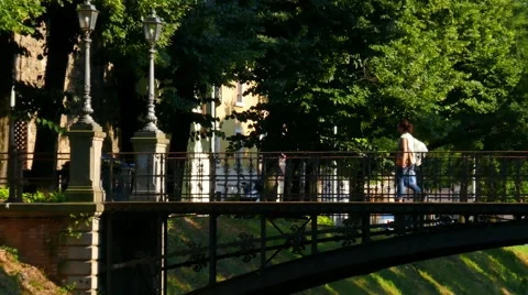 Padua - iron bridge Stock Footage 65205339