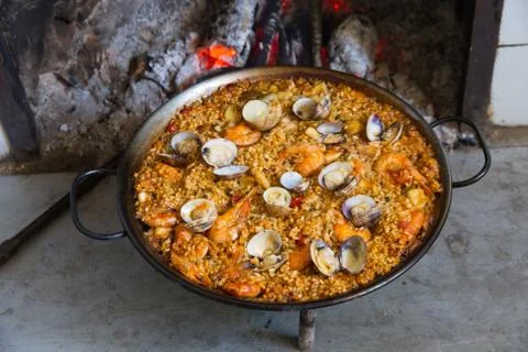 Paella Cooked Foto stock