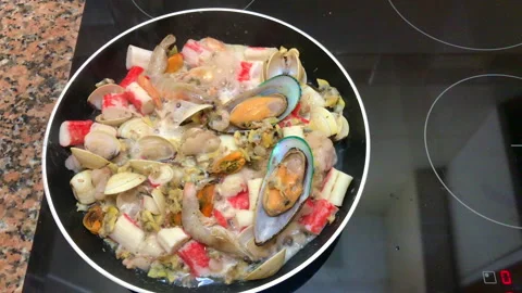 Paella cooking Stock Footage 295807783