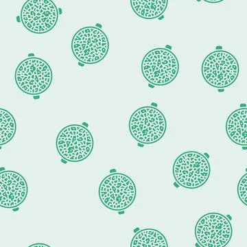 Paella fish glyph seamless pattern Stock Illustration