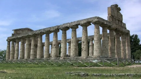 Paestrum Temple of Athena Stock Footage